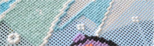 modern tapestry kits made using canvas and cross stitching technique