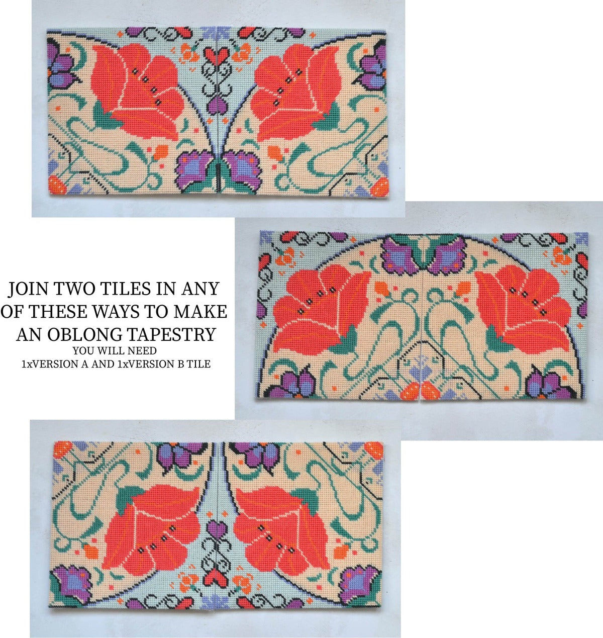 needlepoint kits with wool and printed canvas uk