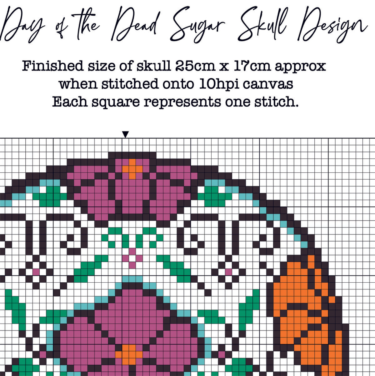 example of needlepoint design chart. Each square represents one stitch