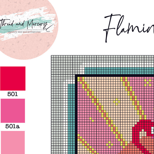 Flamingos Tapestry Design-Downloadable Digital Needlepoint Chart