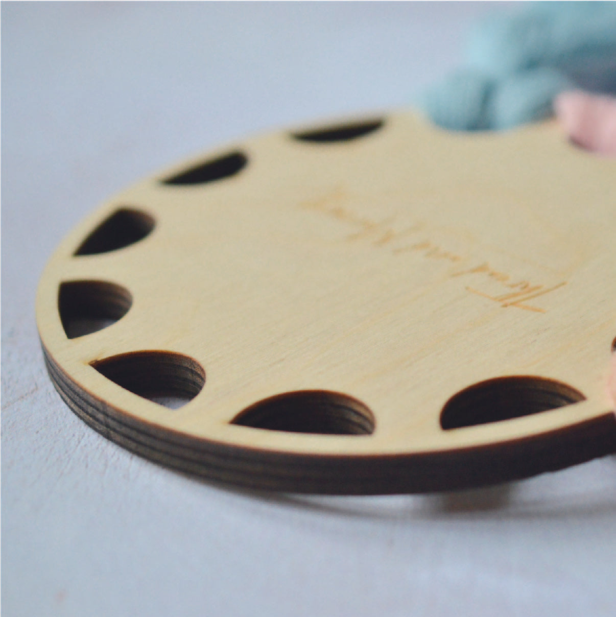 chunky wool organiser made in the uk out of plywood