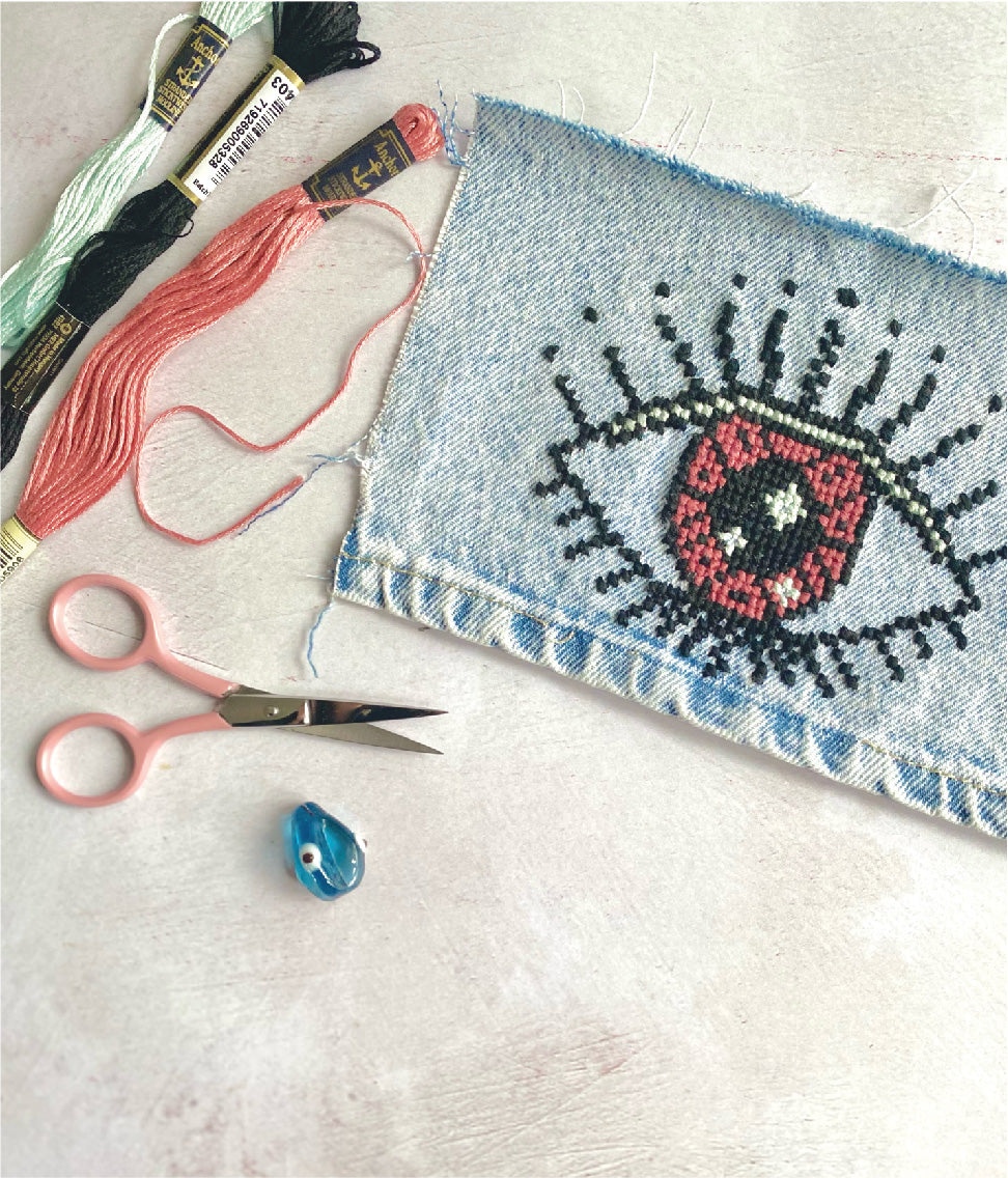 Evil Eye Downloadable Cross Stitch Design โ Thread and Mercury