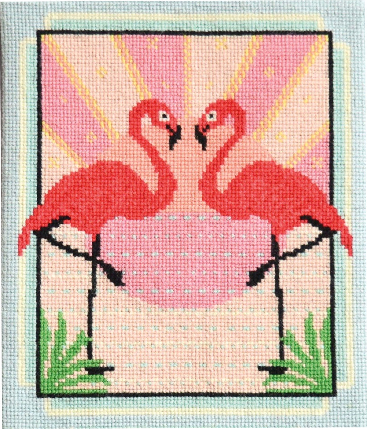 Flamingos Tapestry Design-Downloadable Digital Needlepoint Chart