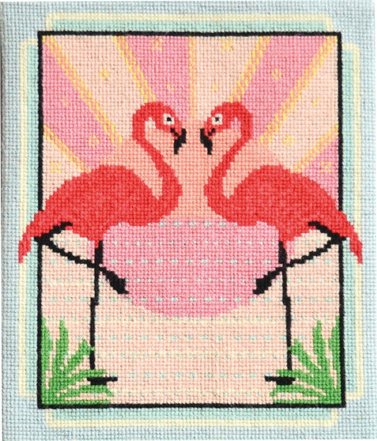 Flamingos Tapestry Design-Downloadable Digital Needlepoint Chart