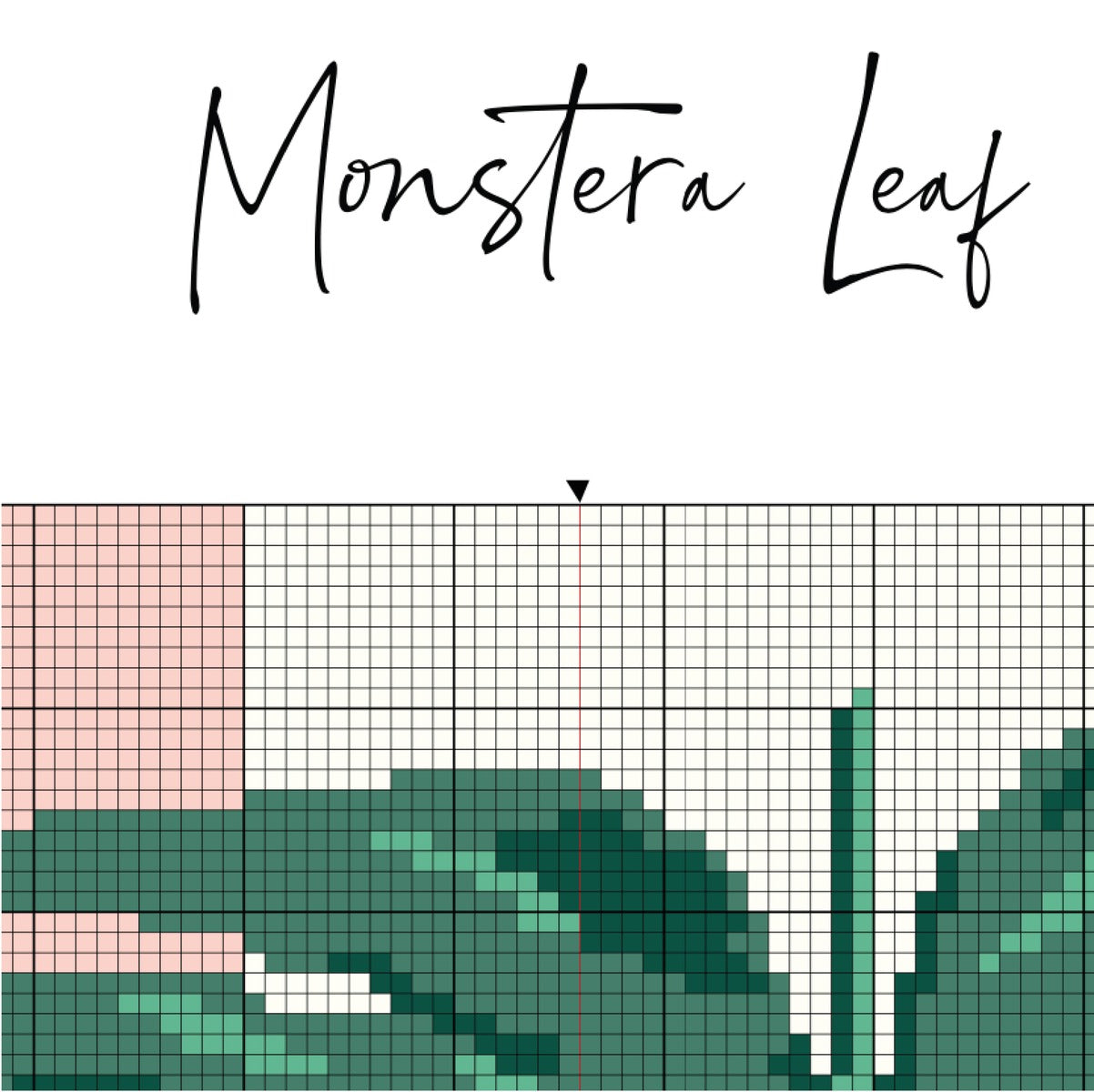 Monstera Leaf Needlepoint Chart